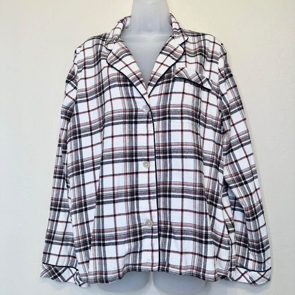 Madewell Plaid Flannel PJ Top Mens Tailored Style Button Up Pocket Sleep Shirt - Picture 2 of 16